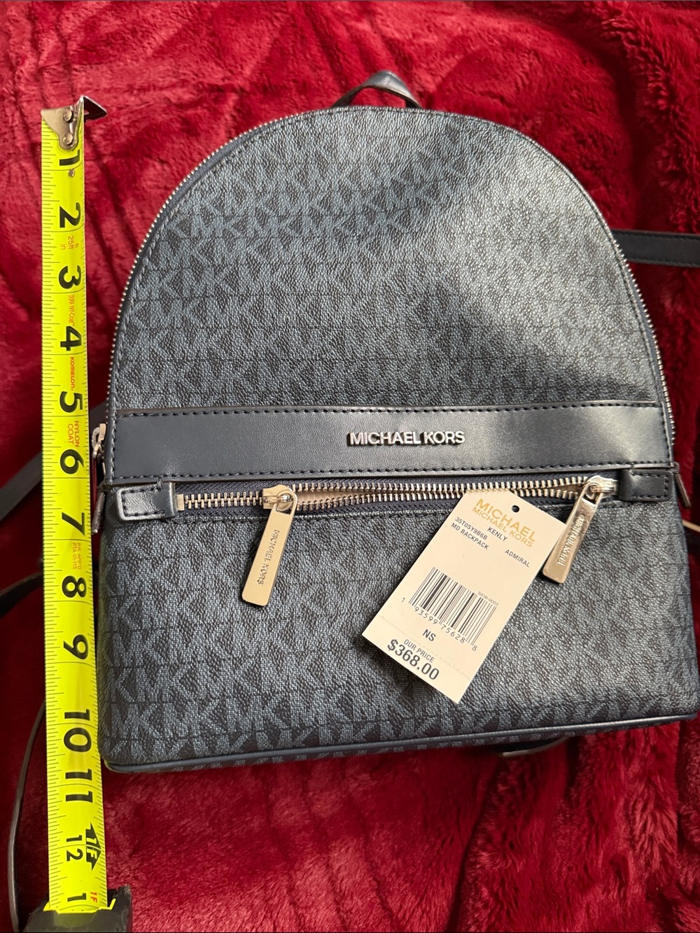 Michael Kors Black MK Logo Mini Backpack with Gold Hardware